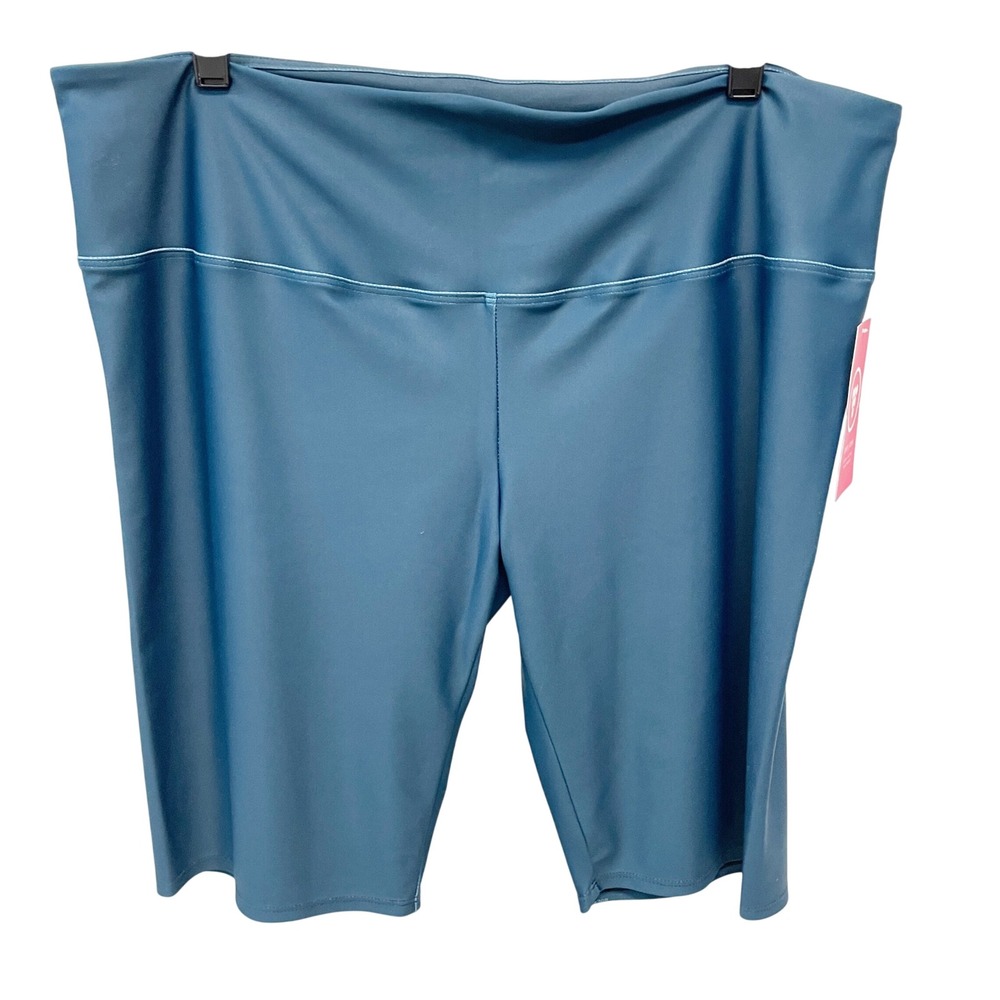 Berry Jane Women's Teal Blue UPF 50 High Waisted Swim Bike Shorts Size 3XL